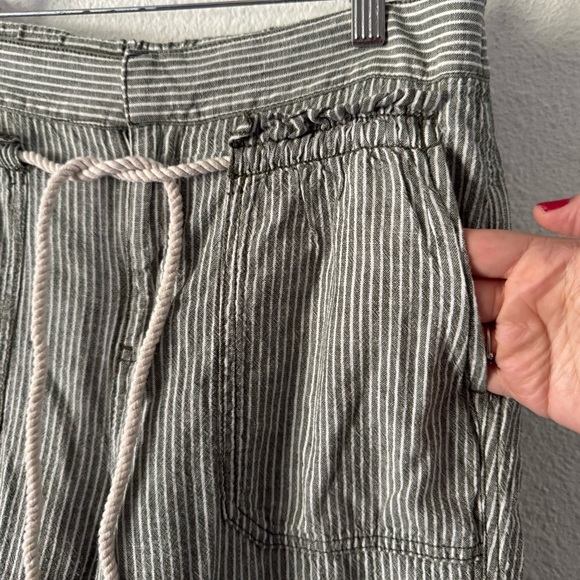 Anthropologie Linen Coastal Cowgirl Pants Striped Relaxed XS Resortwear Tappered - Picture 4 of 16